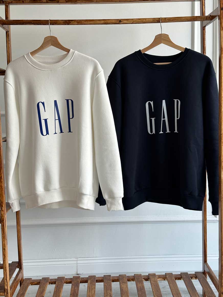 Gap Baskılı Lacivert Sweatshirt