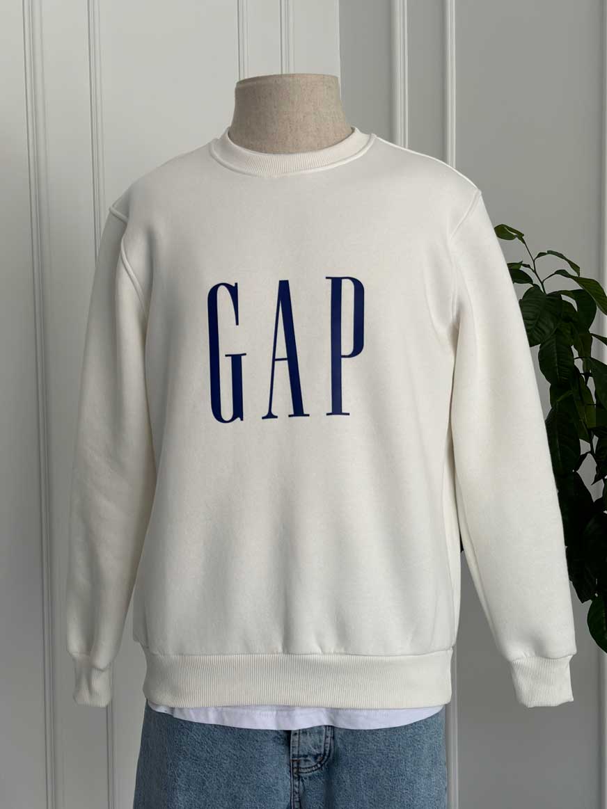 Gap Baskılı Beyaz Sweatshirt