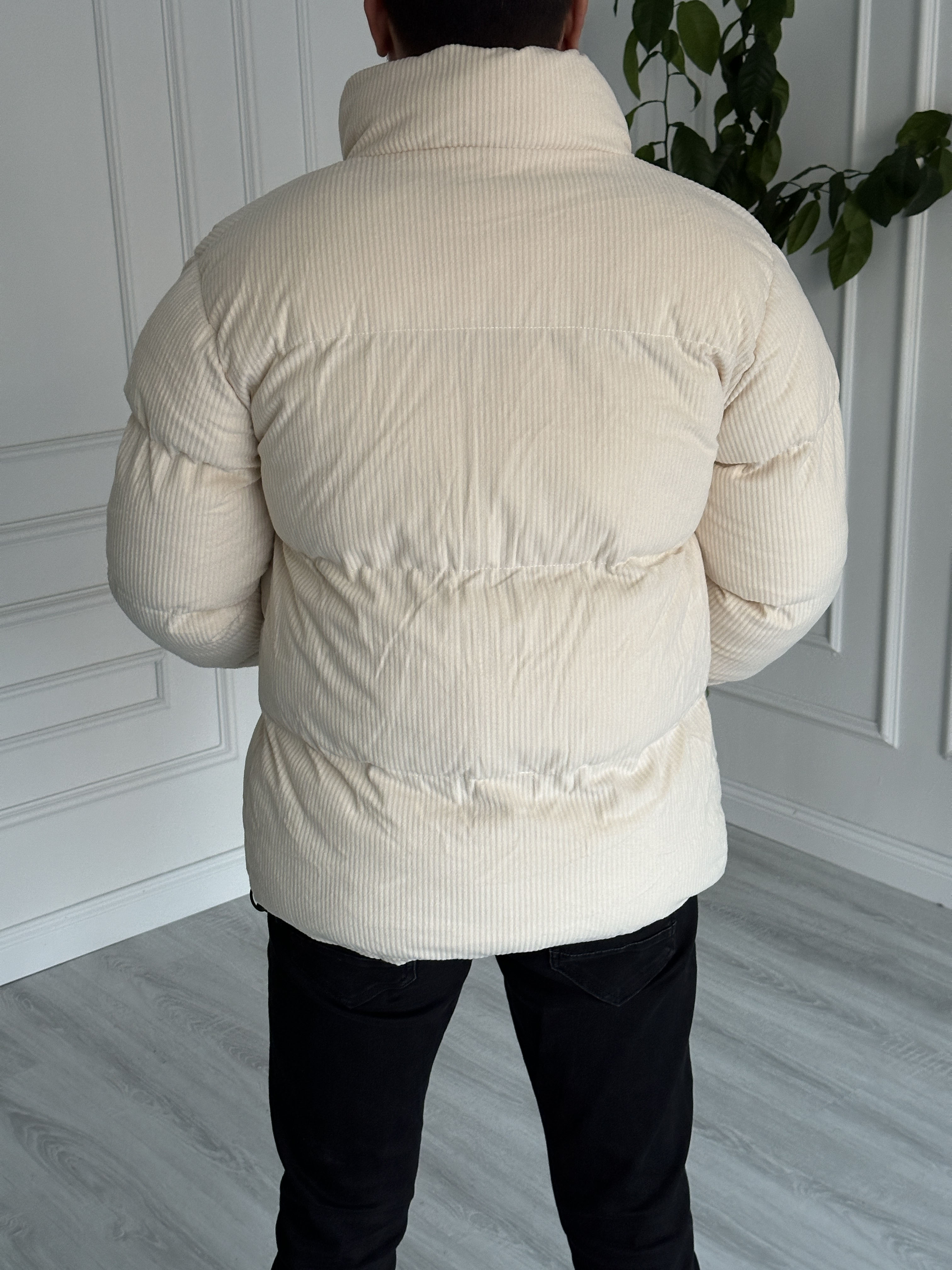 Fitilli Krem Kadife Mont