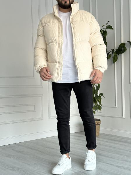 Fitilli Krem Kadife Mont