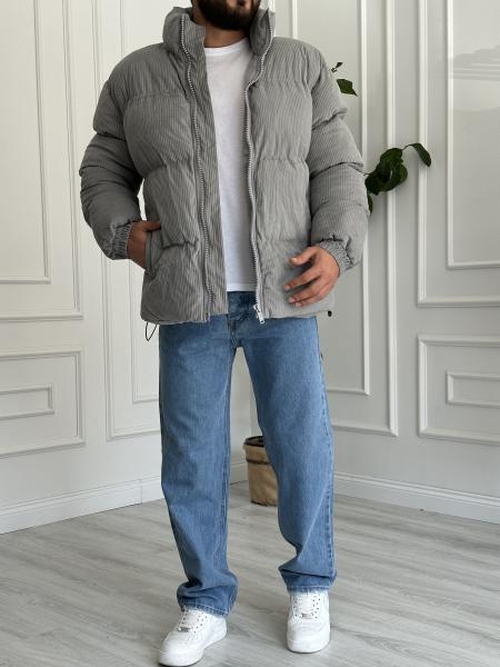 Fitilli Gri Kadife Mont
