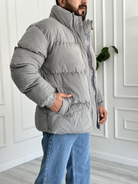 Fitilli Gri Kadife Mont