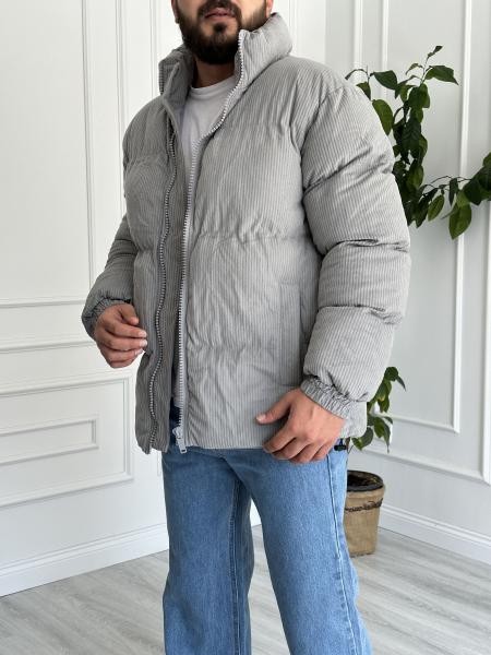 Fitilli Gri Kadife Mont