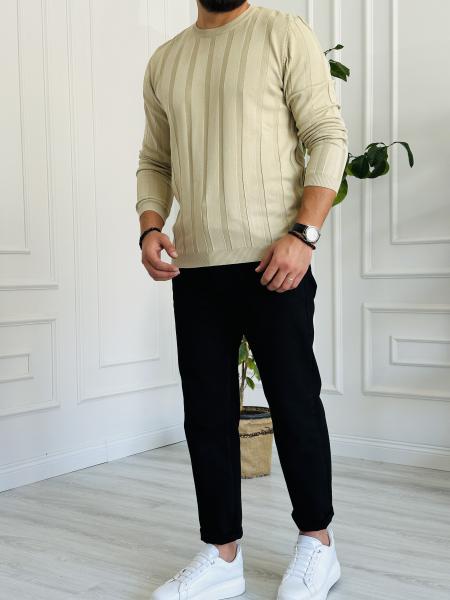 Kalın Fitilli Bej Triko
