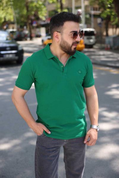 Yeşil Düz - Yakalı Tişört